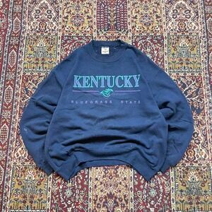 VTG 90s Kentucky Bluegrass State destination crewneck sweatshirt XL USA navy